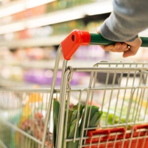 grocery cart in supermarket